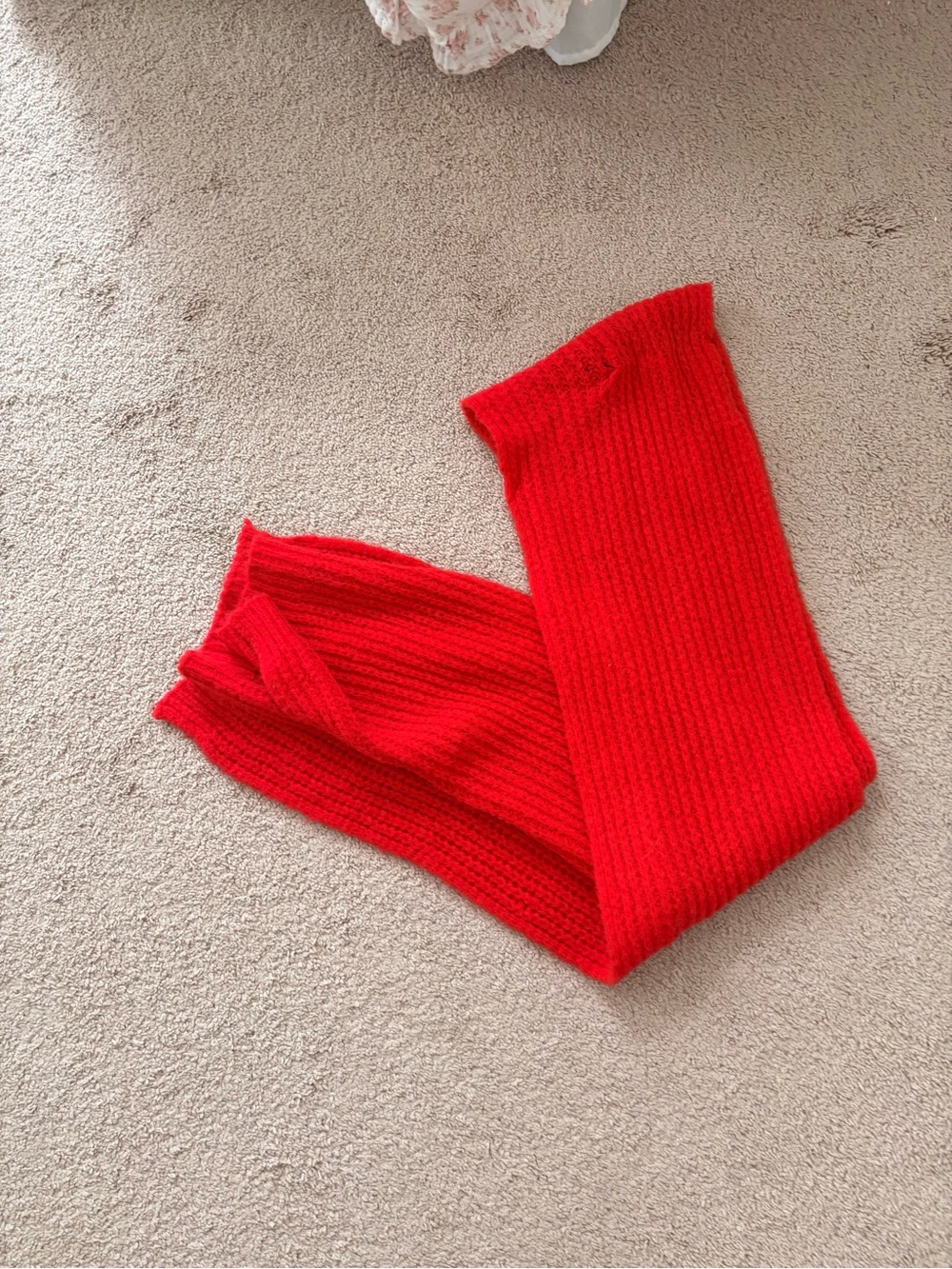 Old Navy Red Ribbed Knit Scarf